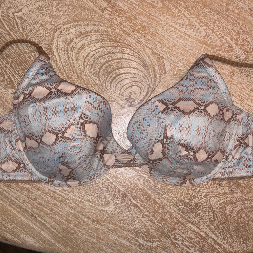 Vintage Snakeskin Python Bra Blue Tan - image 1